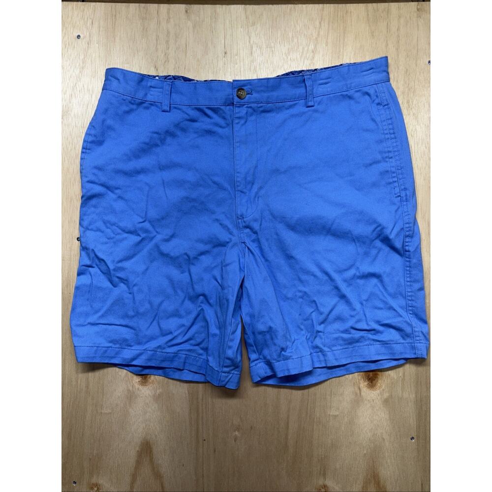 Chaps Blue Shorts Flat Front Chino Size 38